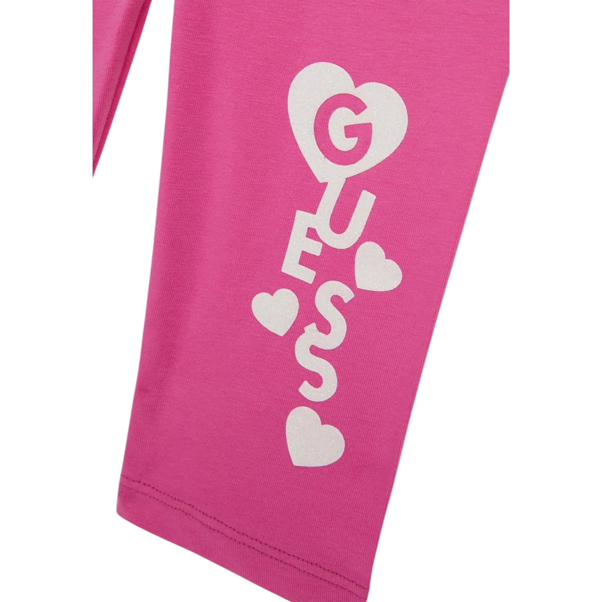 Guess Leggina Tinta Unita con Stampa per Bambina K5GB03J1314X FUXIA GUESS 