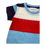 Trussardi Mehrfarbiges Rundhals-T-Shirt mit mehrfarbigem Aufdruck für Neugeborene