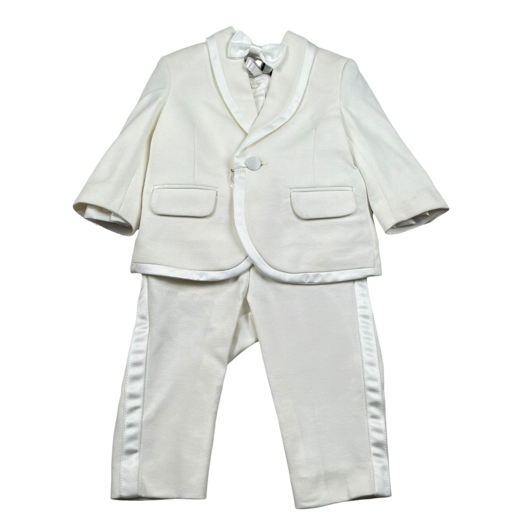 Petit Completo 4 Pezzi Giacca-Pantalone-Camicia-Papillon per Neonato S3415479L PANNA PETIT 