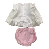 CALAMARO completo 2pz camicia-coulotte bicolore Bianco/rosa per Neonata 17649 BIANCO/ROSA CALAMARO 