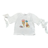 Miss Grant T-Shirt Girocollo tinta unita con Stampa Bianco per Bambina MG1317 BIANCO MISS GRANT 