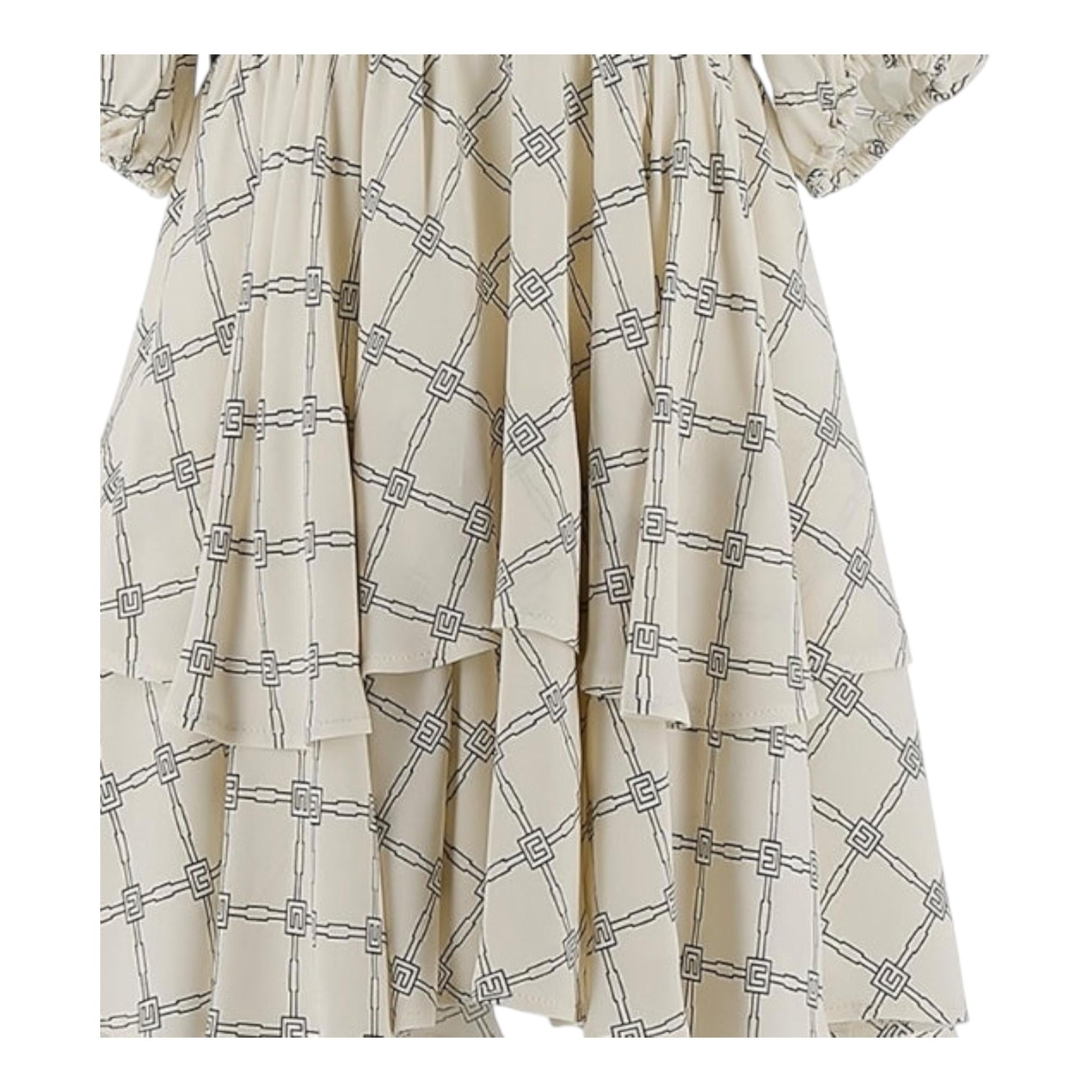 Elisabetta Franchi Abito Mezza Manica Tinta Unita Logato per Bambina EFAB598 PANNA ELISABETTA FRANCHI 