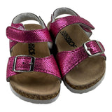 Colors Of California Einfarbige Sandalen mit Schnallenverschluss Fuchsia für Baby Mädchen