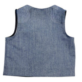 Manuel Ritz Einfarbige blaue Jeansweste für Babys