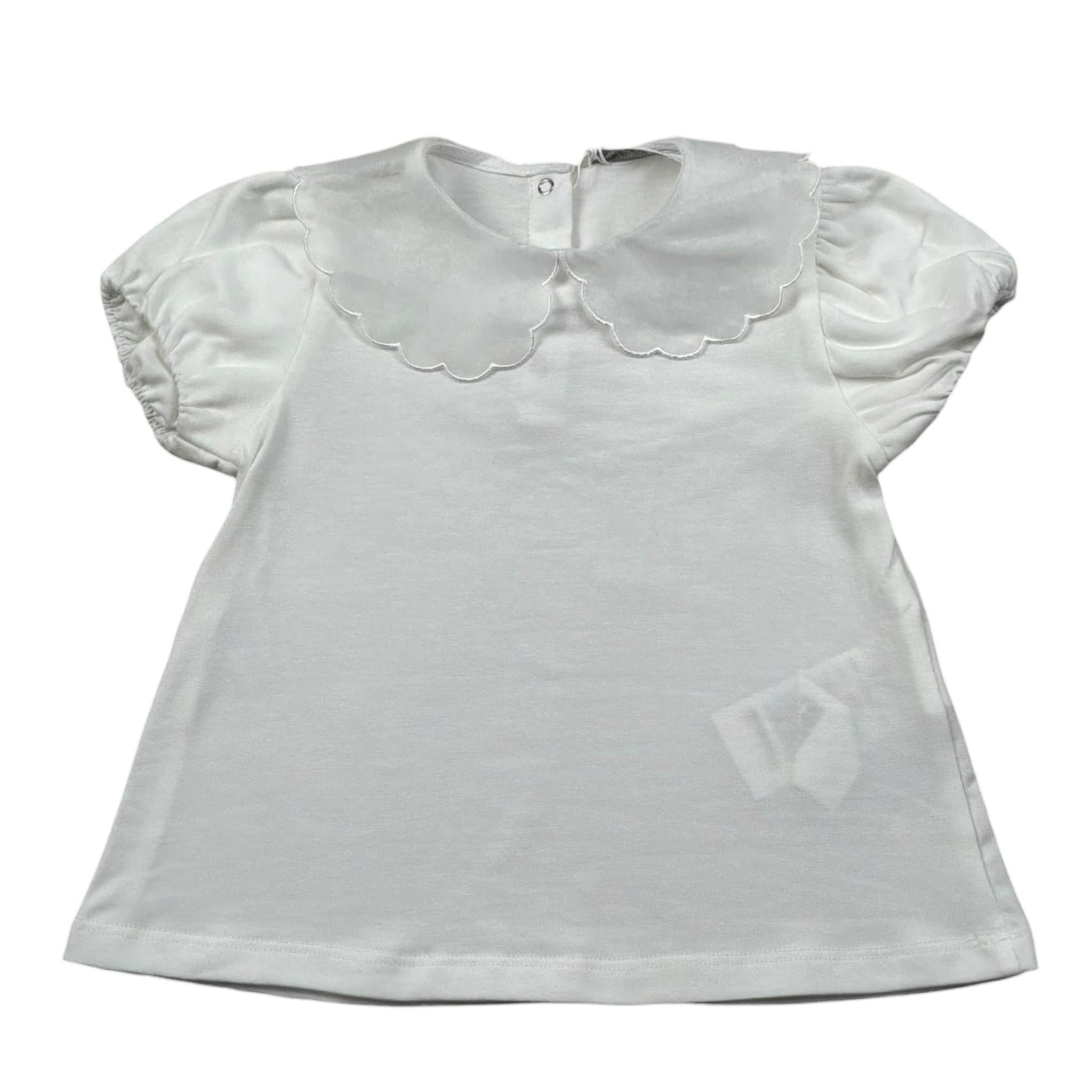 M+E' T-Shirt Tinta Unita con Colletto per Neonata UE1773NX BIANCO M+E' 