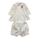 MOSCHINO completo 2pz camicia-short tinta unita Bianco per Neonata MDV0D0 BIANCO MOSCHINO 
