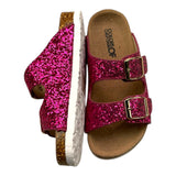 Colors Of California Einfarbige Glitzer-Slipper Fuchsia für Mädchen