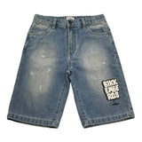 Bikkembergs Bermuda In Denim Tinta Unita con Girovita Regolabile per Bambino BK2494 BLU BiKKEMBERGS 