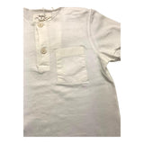 Teddy E Minou – Schlichtes T-Shirt mit Knöpfen und Tasche, Creme für Neugeborene