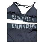 Calvin Klein Costume 2 Pezzi Triangolo-Mutandina Tinta Unita con Logo per Bambina KY0KY00091 NERO CALVIN KLEIN 