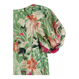 Kenzo Grünes, einfarbiges Kleid mit Blumenmuster für Mädchen