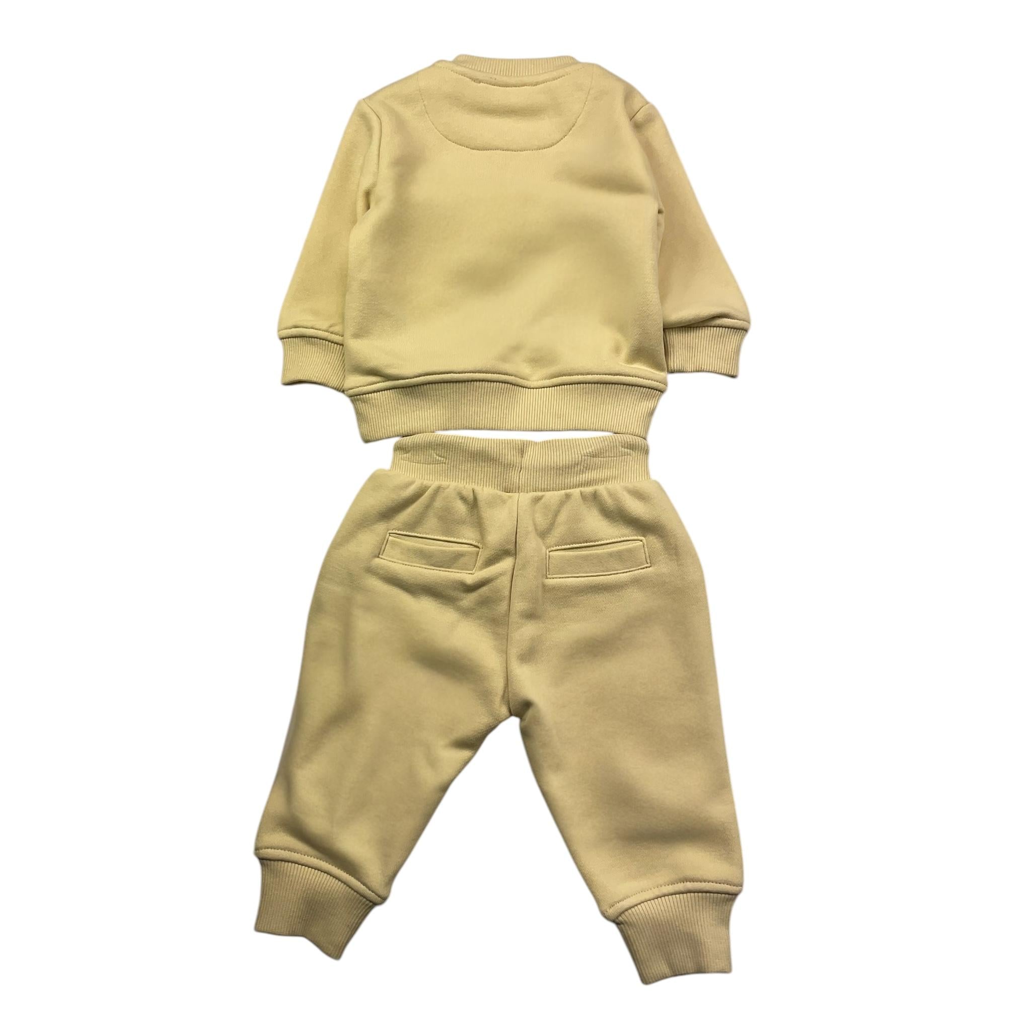 TRUSSARDI completo 2pz tinta unita felpa-pantalone Beige per Neonato TIA25015CF BEIGE TRUSSARDI 