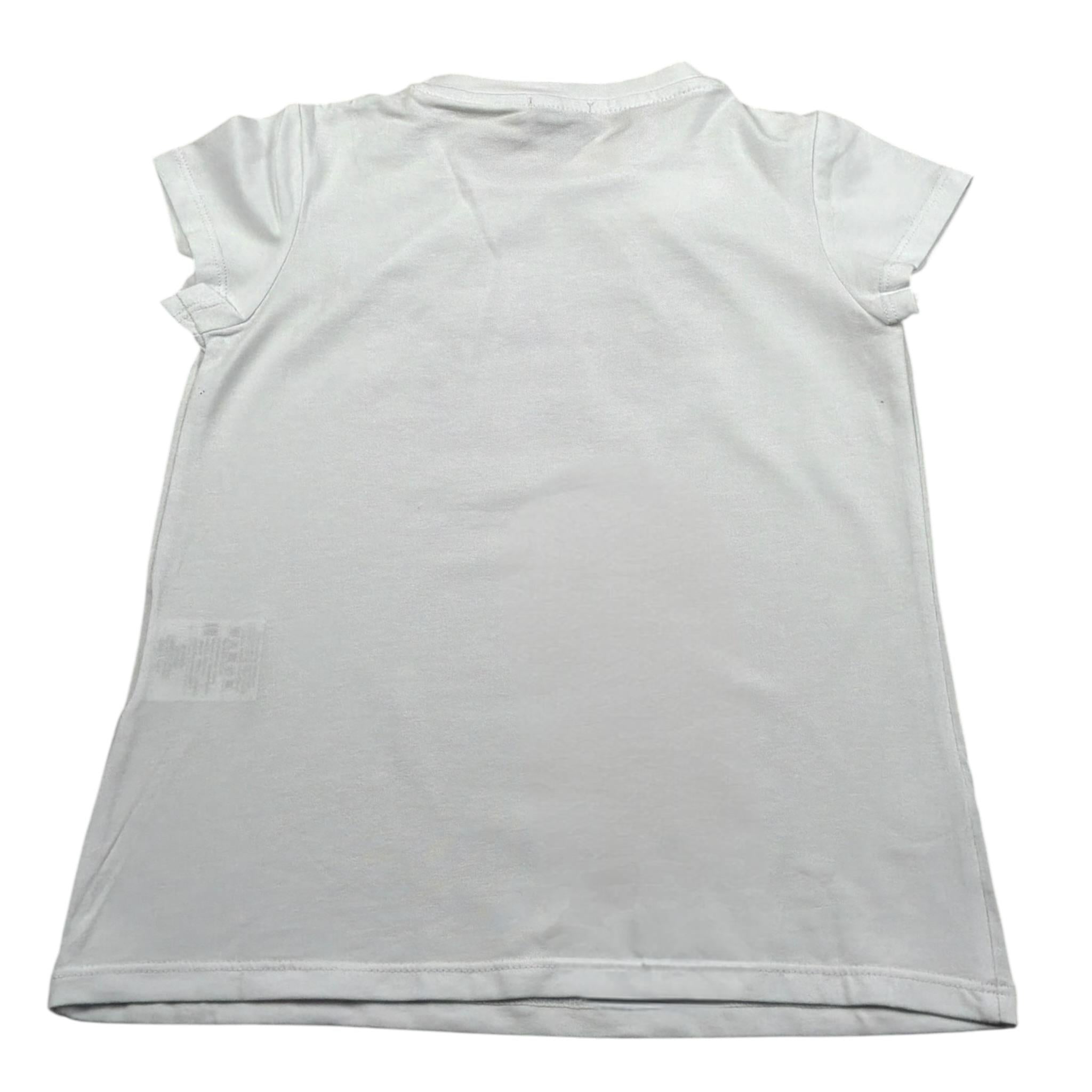 Pinko T-Shirt Girocollo tinta unita con Logo Bianco per Bambina 033294 BIANCO PINKO 