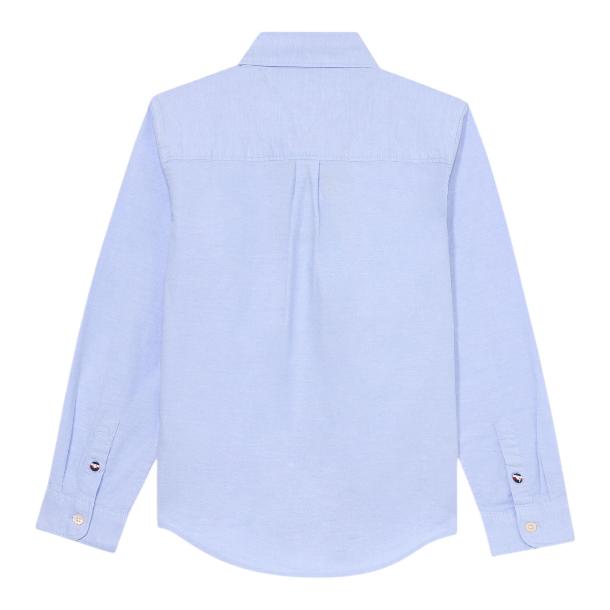 Tommy Hilfiger Camicia Manica Lunga Tinta Unita per Bambino KB0KB08728 AZZURRO TOMMY HILFIGER 