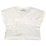 Disclaimer Schlichtes Crop-T-Shirt mit Kontrast-Print in Weiß für Mädchen