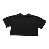 Vicolo Einfarbiges T-Shirt mit Rundhalsausschnitt und schwarzem Crop-Muster-Print für Baby-Mädchen