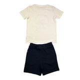 Name.It Komplett 2-Teiler T-Shirt-Bermuda Zweifarbig Weiß/Blau Für Jungen