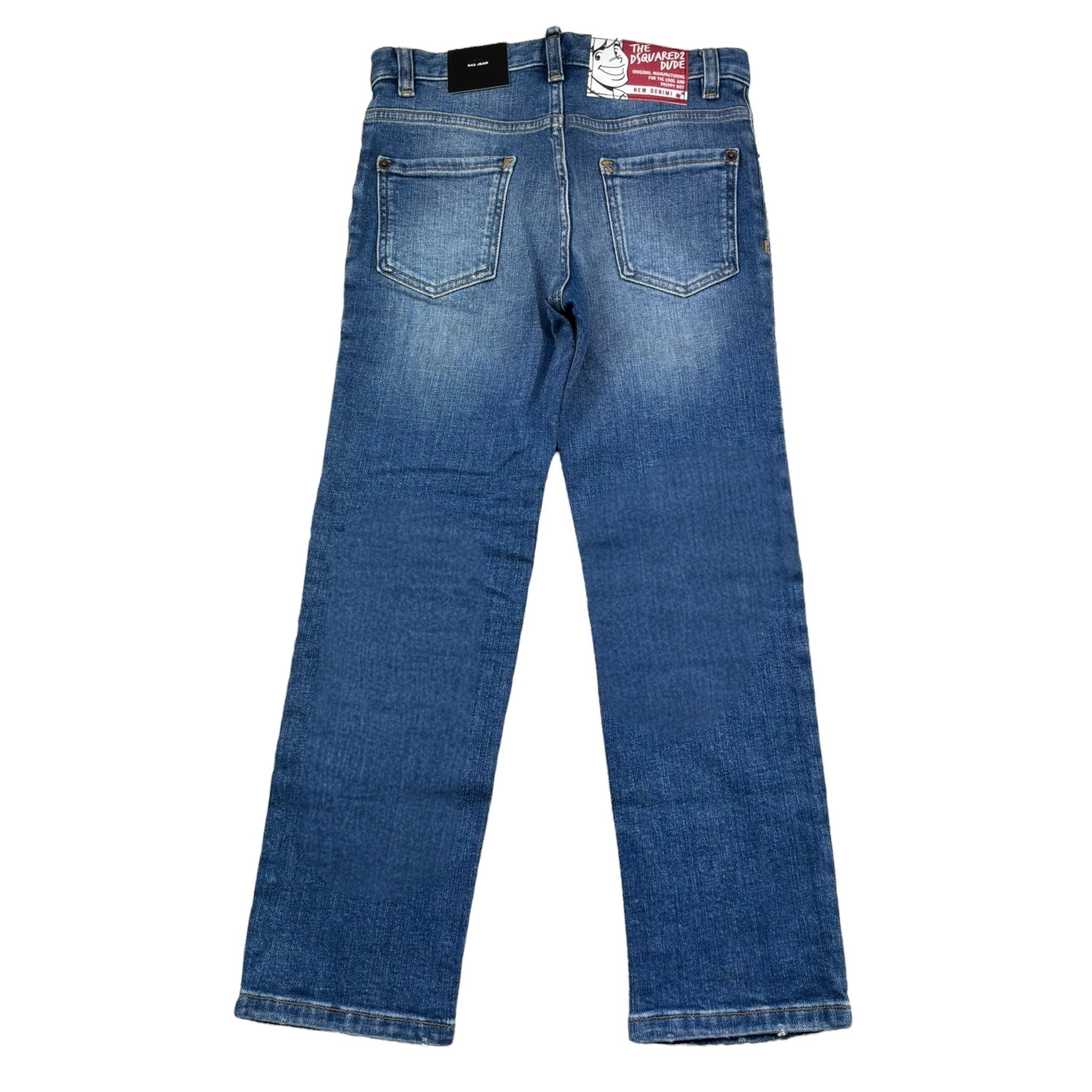 Dsquared2 Jeans Tinta Unita con 5 Tasche per Bambino DQ2252 BLU DSQUARED2 