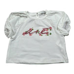 M+E' T-Shirt Girocollo Tinta Unita con Stampa per Neonata UE1424 BIANCO M+E' 