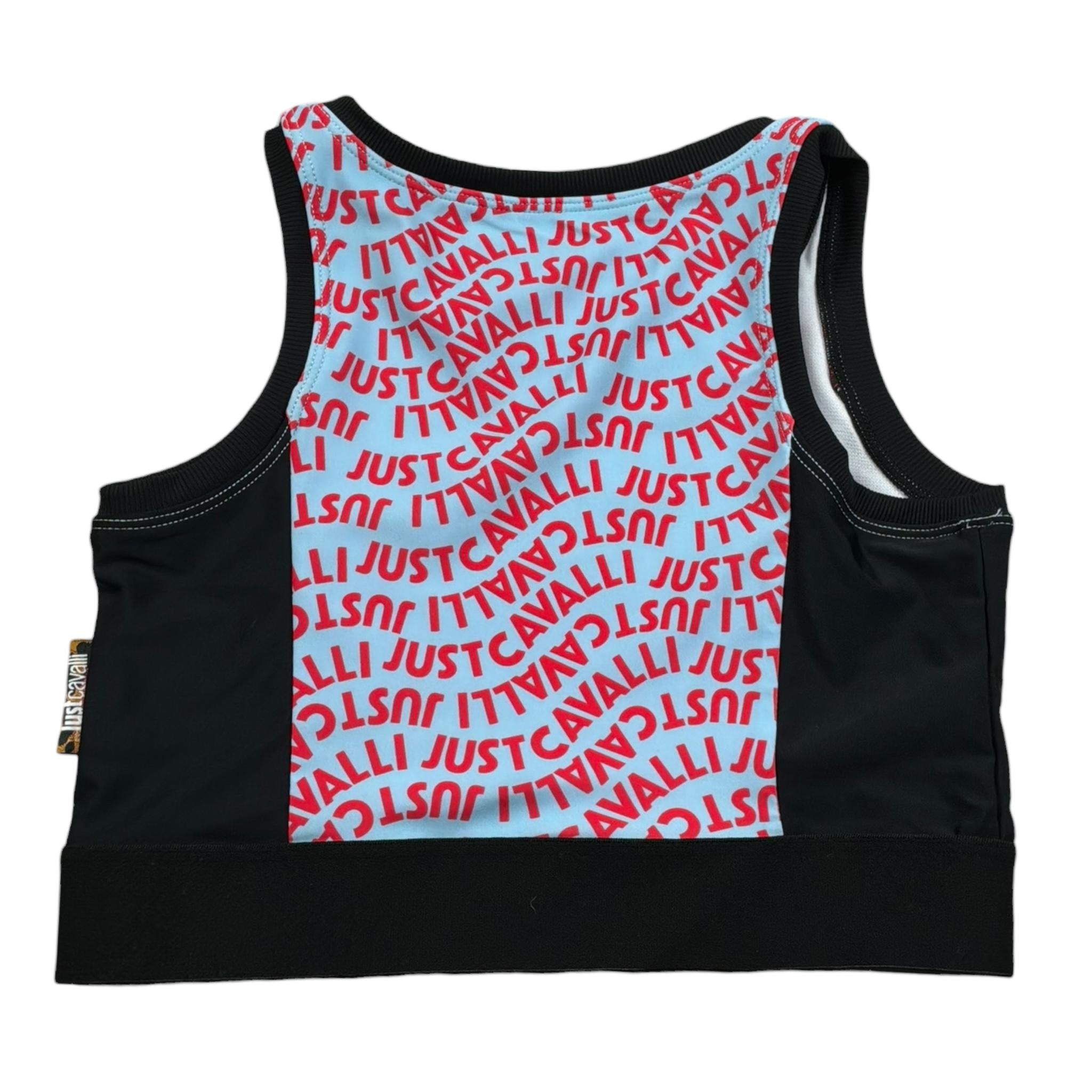 Just Cavalli Top Giromanica Stampa Fantasia Logo per Bambina JGP26246TO NERO JUST CAVALLI 