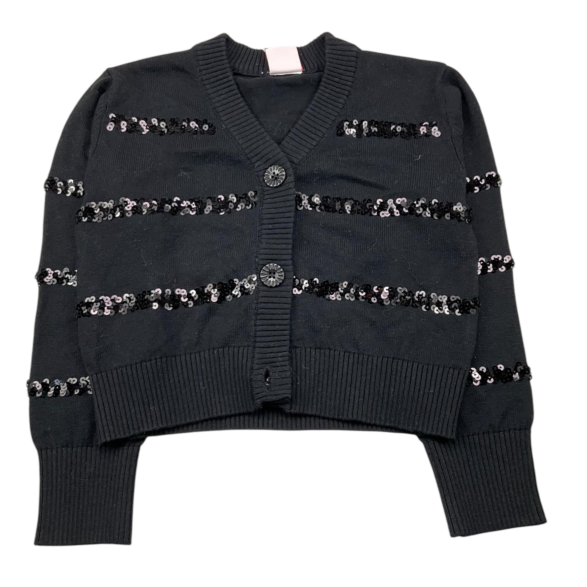 BOBOLI cardigan tinta unita con paillettes Nero per Bambina 729424 NERO BOBOLI 