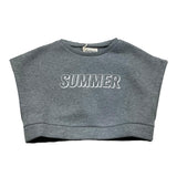 Dondup T-Shirt Rundhals-Sweatshirt Einfarbig mit Kontrastdruck Grau für Mädchen