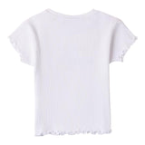 Sarabanda T-Shirt Girocollo tinta unita con Stampa Bianco per Bambina 0B445 BIANCO SARABANDA 
