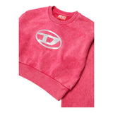 Diesel Felpa Chiusa Girocollo Tinta Unita con Logo per Bambina J02256 FUXIA DIESEL 