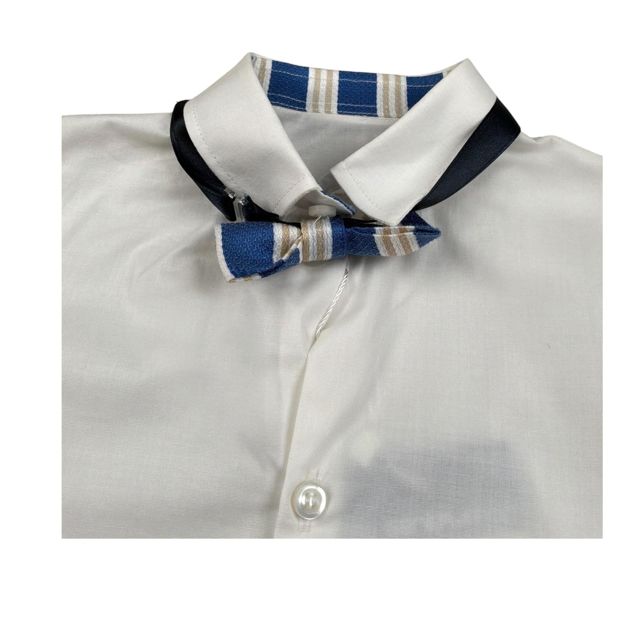 New Gereration Camicia Manica Lunga tinta unita con Papillon Bianco per Bambino 221153J BIANCO NEW GERERATION 
