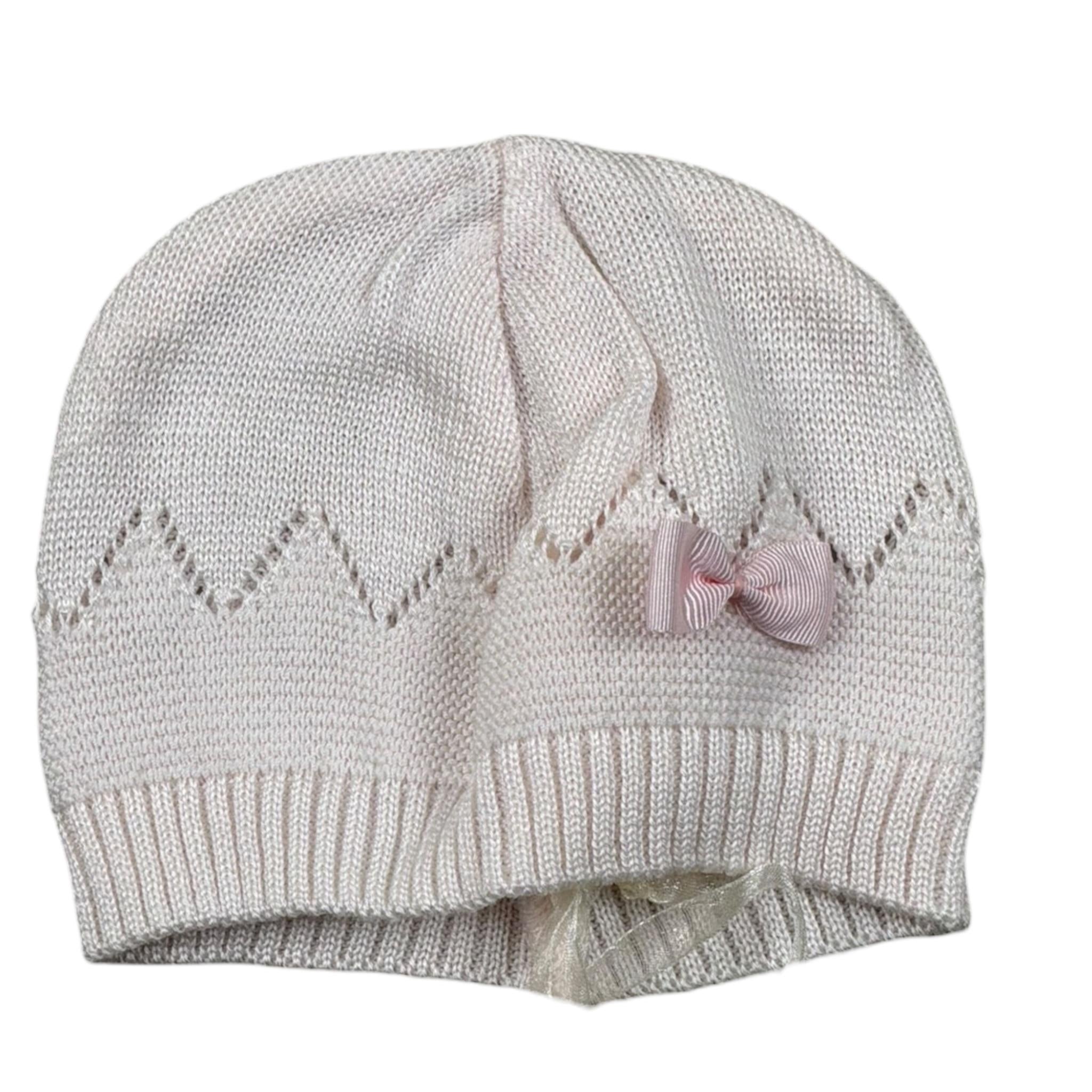 Bimbalo' Cappello tinta unita con Ricami Rosa per Neonata 7579 ROSA BIMBALO' 