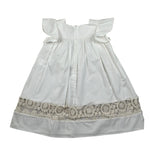 Nanan Abito Mezza Manica tinta unita con Ricami Panna per Bambina E2352236B PANNA NANAN 