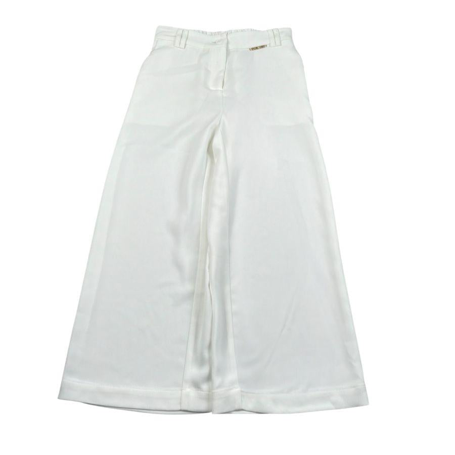 Twinset Pantalone A Palazzo Tinta Unita per Bambina 251GJ2QN8 BIANCO TWINSET 