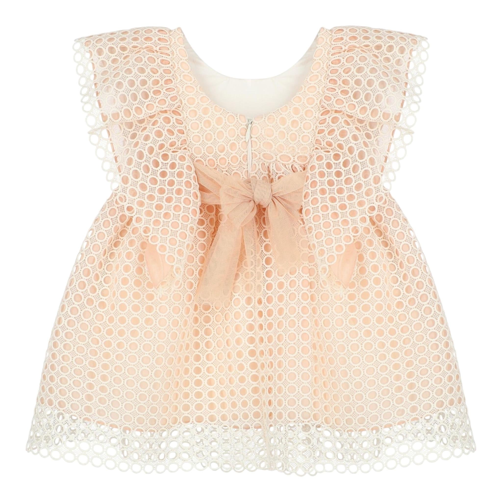 Abel & Lula Abito Tinta Unita Traforato per Neonata 5009 PESCA ABEL & LULA 