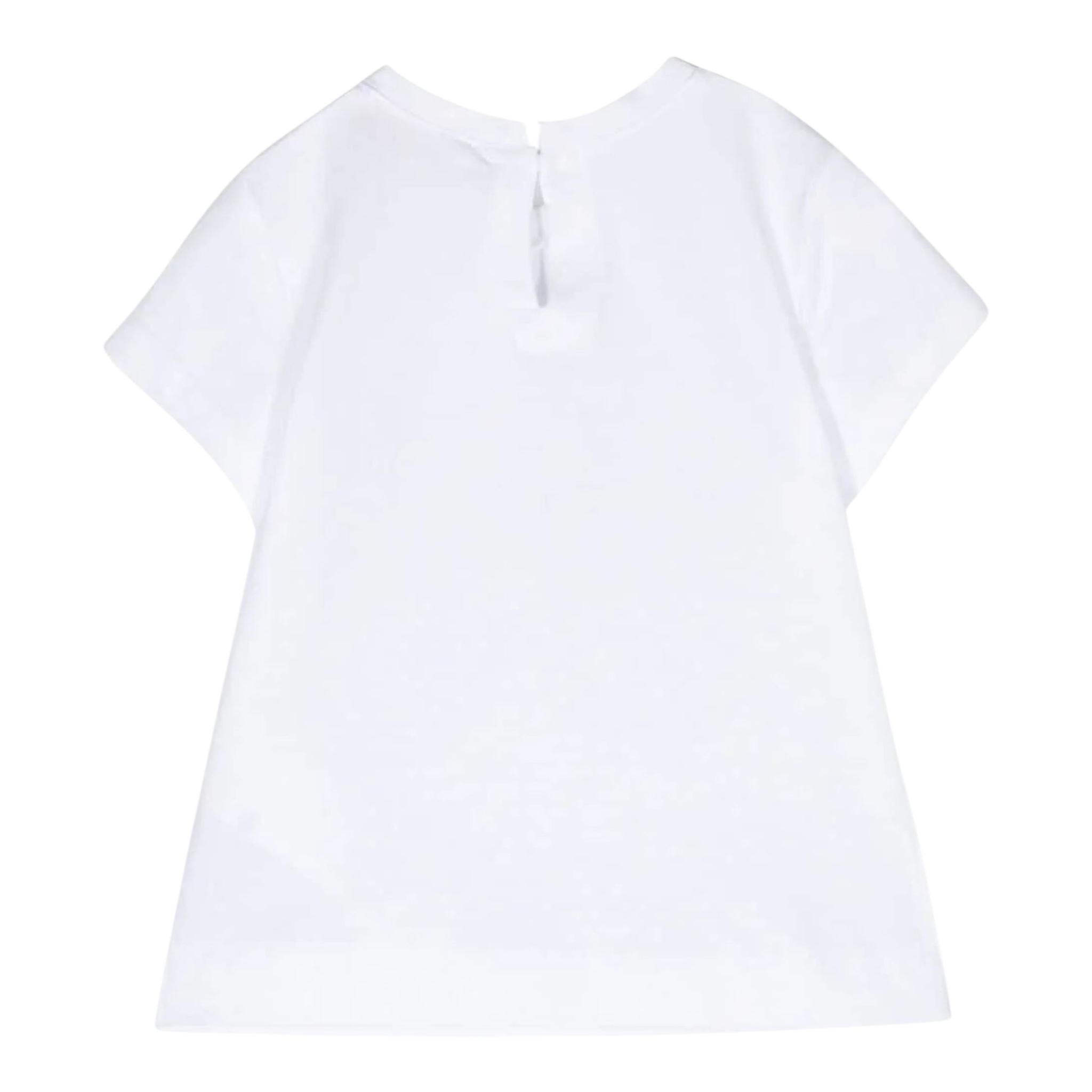 Monnalisa T-Shirt Tinta Unita Girocollo con Stampa  per Bambina 39C604 BIANCO MONNALISA 