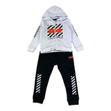 Daniele Alessandrini 2-teiliges Set Sweatshirt-Hose zweifarbig weiß/schwarz für Neugeborene