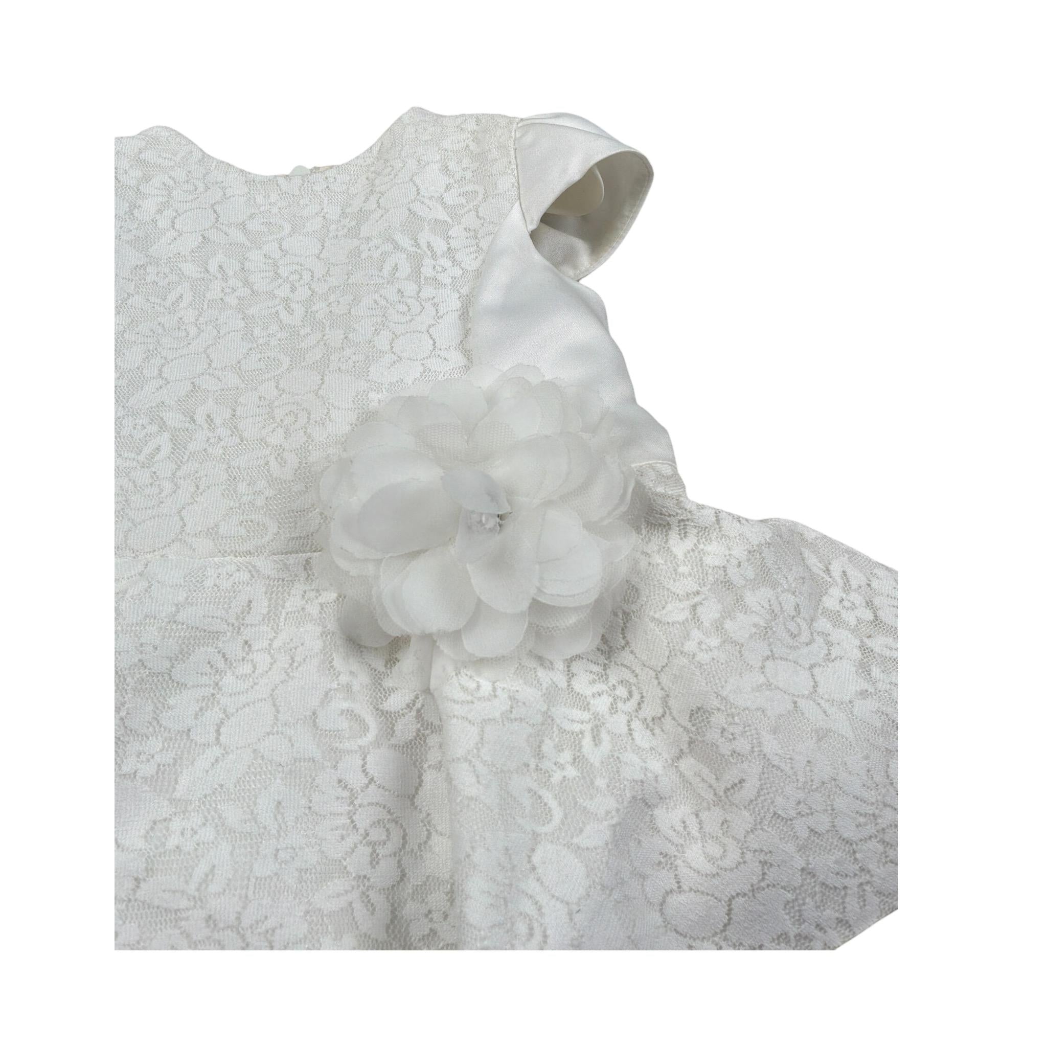 Petit Abito Mezza Manica tinta unita con Tulle Bianco per Neonata S2014013 BIANCO PETIT 