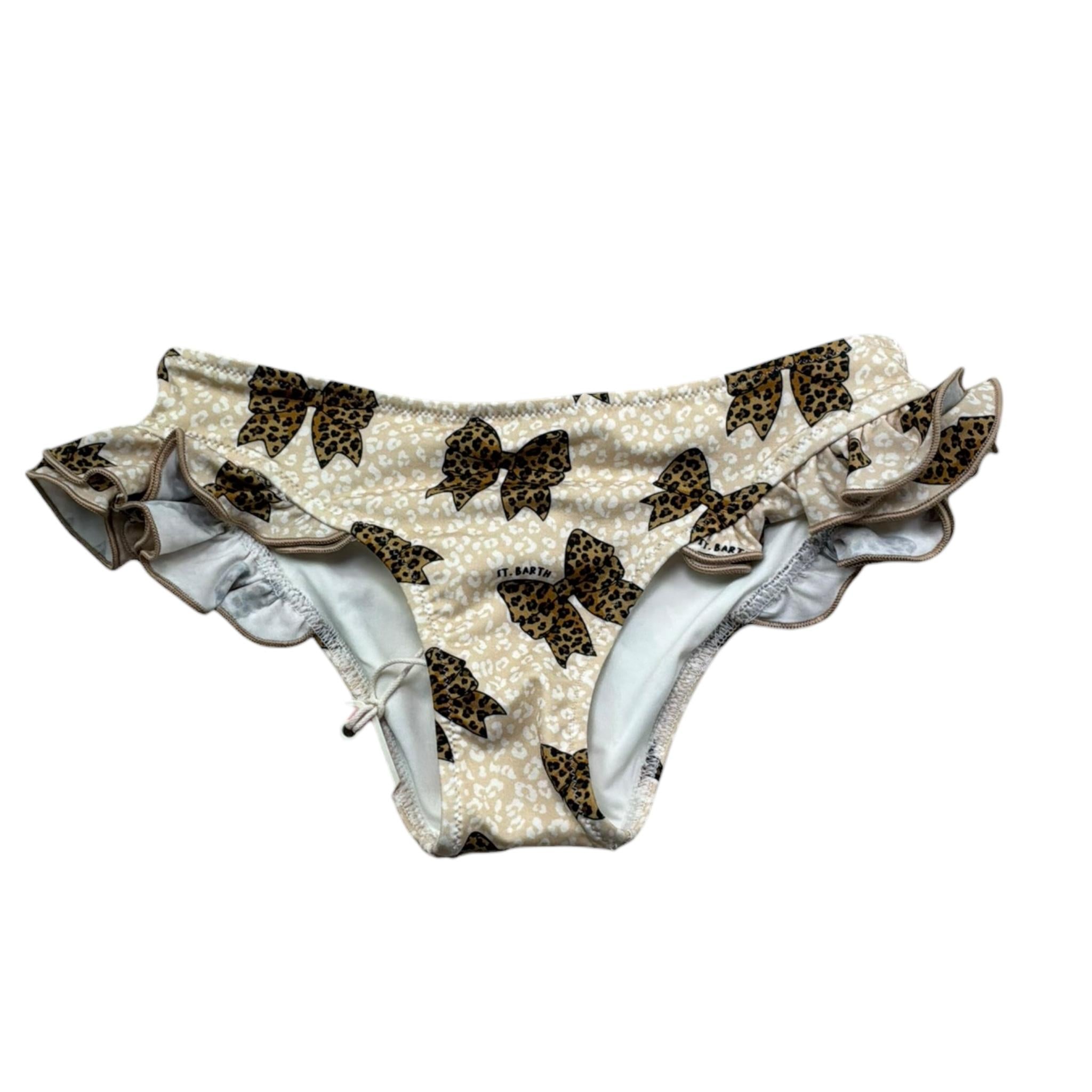 Saint Barth Costume Modello Slip con Rouches per Neonata 00758L BEIGE SAINT BARTH 