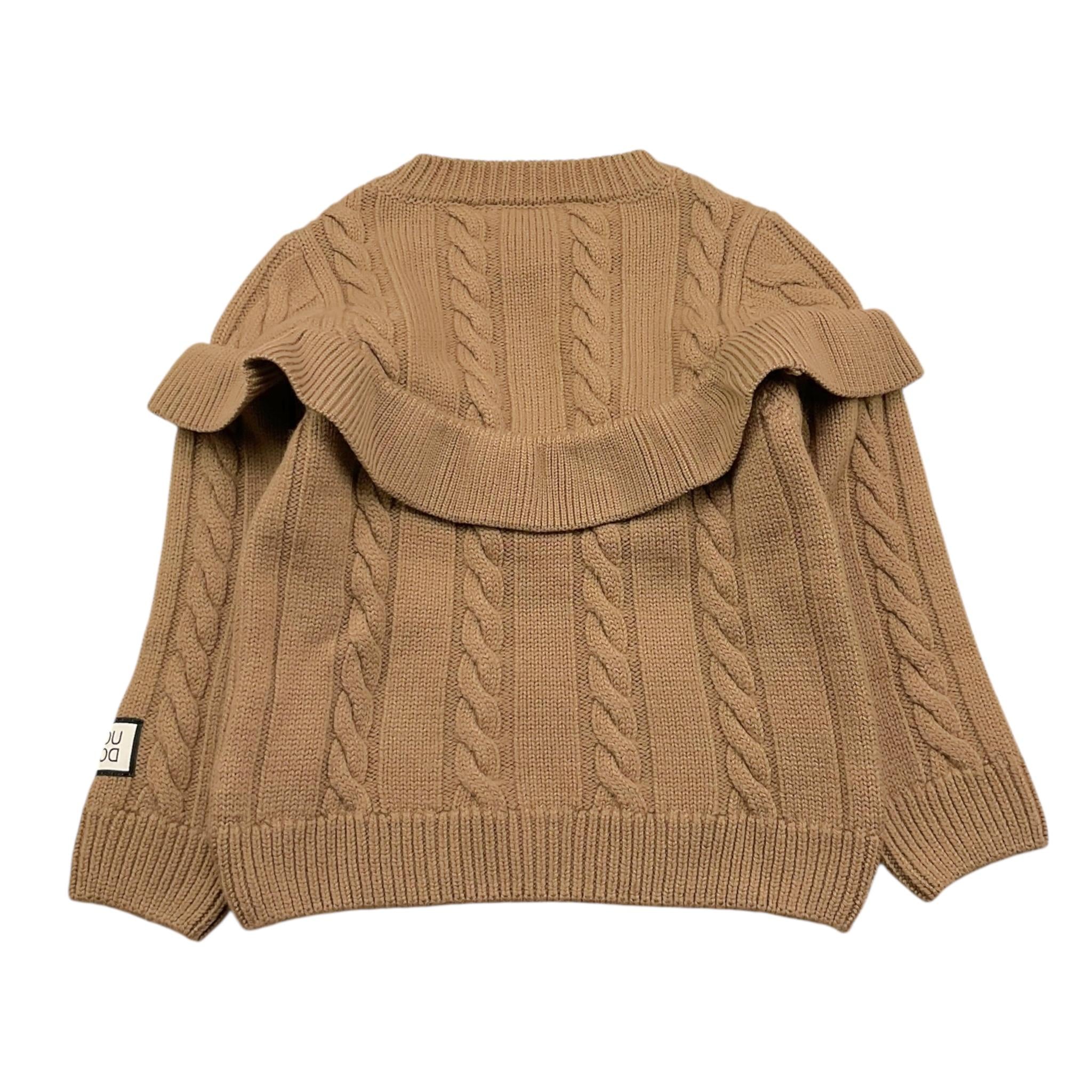 DOU DOU maglia tinta unita con balze Marrone per Bambina DV9A20 MARRONE DOU DOU 