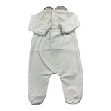 Little Bear Langarm-Strampelanzug, einfarbig, mit weiß-grünem Bären-Aufdruck für Neugeborene