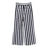 Moschino Mod Palazzo Zweifarbige Hose mit schwarz/weißem Streifenmuster für Mädchen