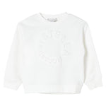 STELLA McCARTNEY felpa chiusa girocollo tinta unita con logo Bianco per Bambina TV4P30 BIANCO STELLA McCARTNEY 