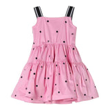 Twinset Schlichtes Kleid mit Trägern und rosa Tupfenmuster für Baby-Mädchen