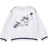 Monnalisa Felpa Chiusa Girocollo Tinta Unita con Stampa per Bambina 19E614 BIANCO MONNALISA 