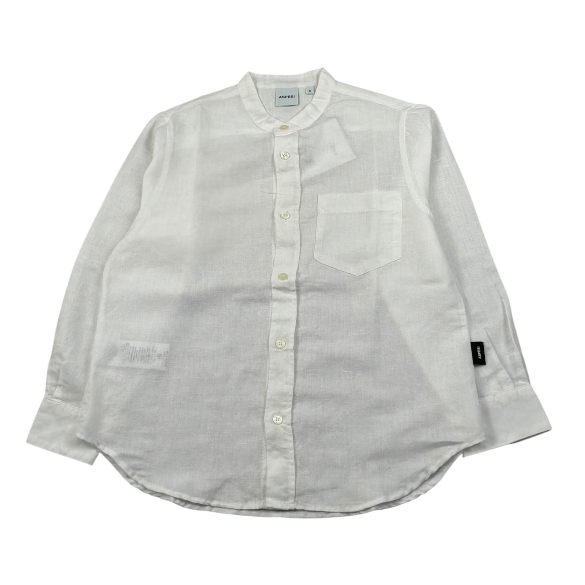 Aspesi Camicia Manica Lunga Tinta Unita Collo Coreano per Bambino S23009CLL0013 BIANCO ASPESI 