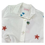 Saint Barth Abito Manica Lunga Tinta Unita con Ricami per Bambina PHILPA BIANCO SAINT BARTH 