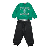 ZU+ELEMENTS completo 2pz felpa-pantalone bicolore Nero/verde per Neonato ZU292 NERO/VERDE ZU+ELEMENTS 