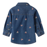 Minibanda Camicia Manica Lunga Tinta Unita con Stampa Orsi per Neonato 3B659 BLU MINIBANDA 