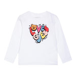 GUESS shirt girocollo tinta unita con stampa in contrasto  Bianco per Neonata A4YI01K6YWA BIANCO GUESS 