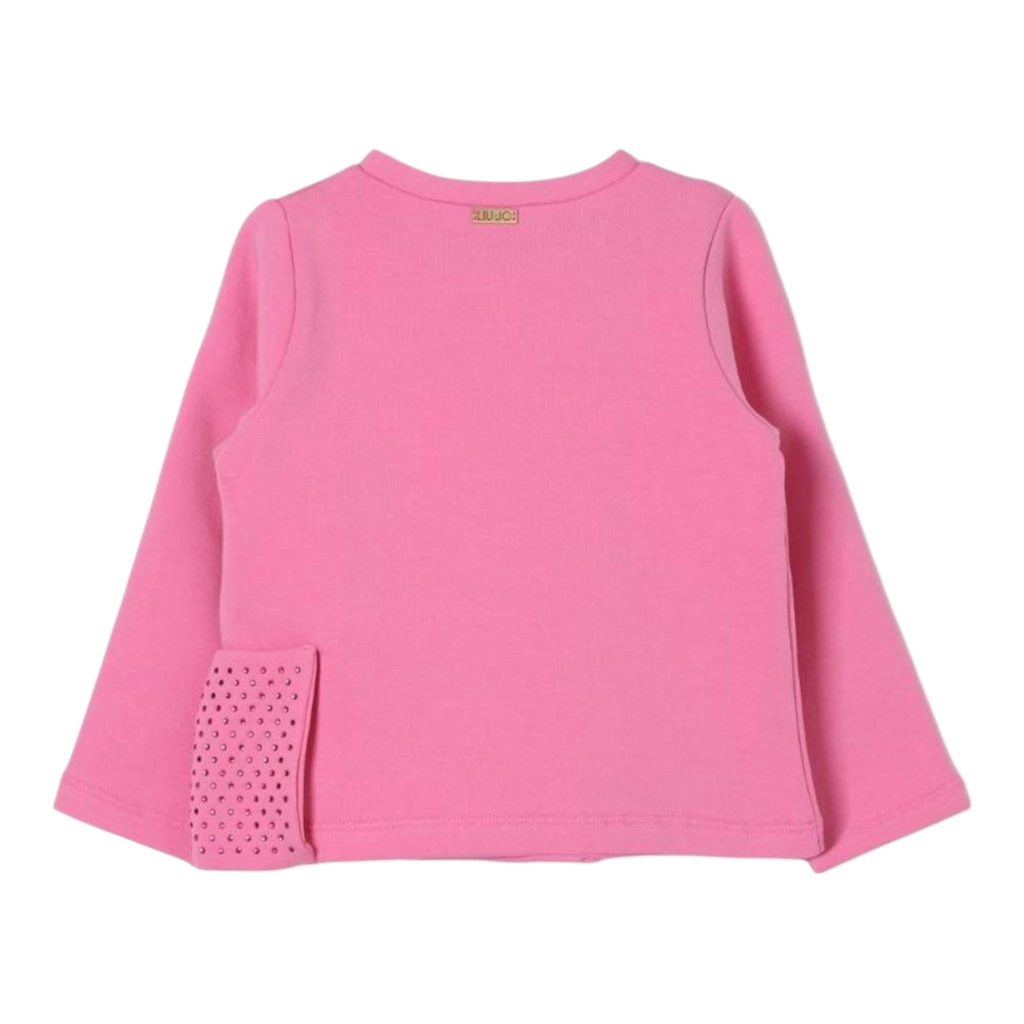 LIU JO felpa tinta unita girocollo con fiocco Fuxia per Neonata KF4106F0939 FUXIA LIU JO 