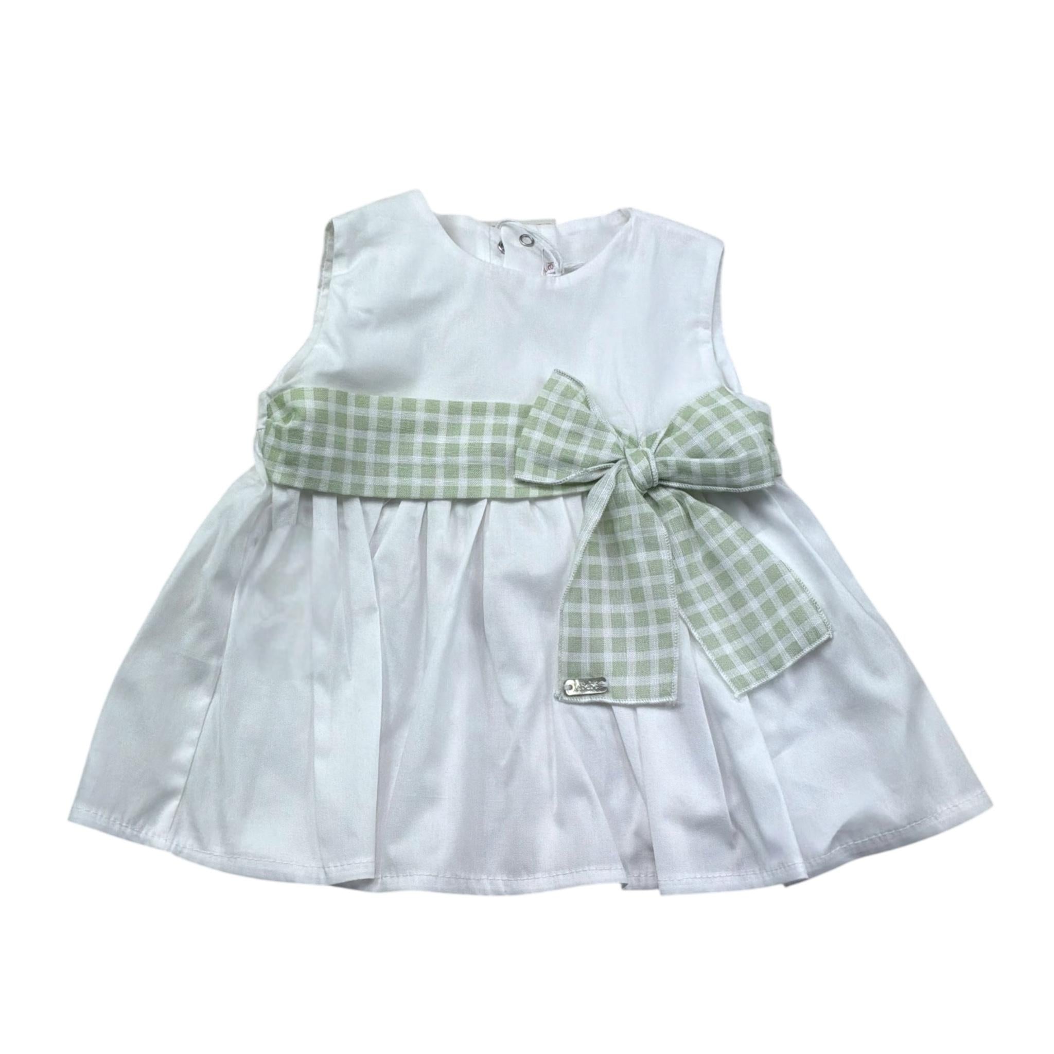 Le Bebe Camicia Giromanica Tinta Unita con Fiocco per Neonata LBG6240 BIANCO LE BEBE 